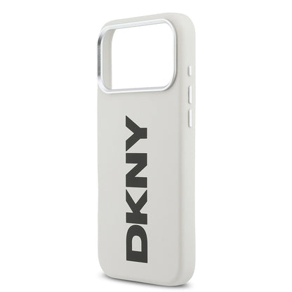 iPhone 17 Pro Max Kılıf DKNY Orjinal Lisanslı M-safe Şarj Özellikli PU Büyük Dikey Logolu Kılıf