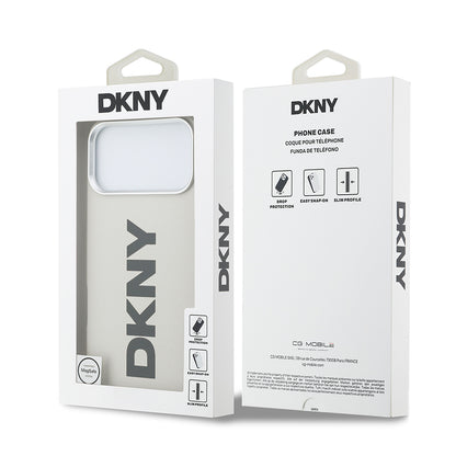 iPhone 17 Pro Max Kılıf DKNY Orjinal Lisanslı M-safe Şarj Özellikli PU Büyük Dikey Logolu Kılıf