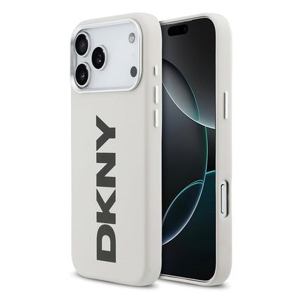 iPhone 17 Pro Max Kılıf DKNY Orjinal Lisanslı M-safe Şarj Özellikli PU Büyük Dikey Logolu Kılıf