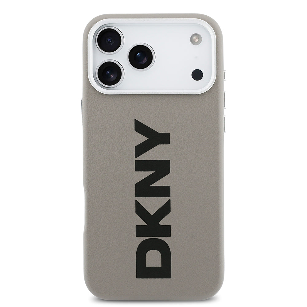 iPhone 17 Pro Max Kılıf DKNY Orjinal Lisanslı M-safe Şarj Özellikli PU Büyük Dikey Logolu Kılıf