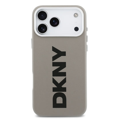 iPhone 17 Pro Max Kılıf DKNY Orjinal Lisanslı M-safe Şarj Özellikli PU Büyük Dikey Logolu Kılıf