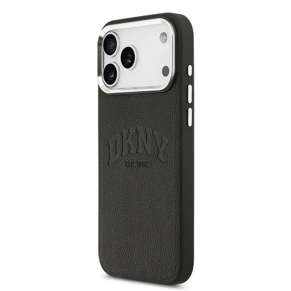 iPhone 17 Pro Max Kılıf DKNY Orjinal Lisanslı M-safe Şarj Özellikli PU Deri Kabartmalı Kılıf