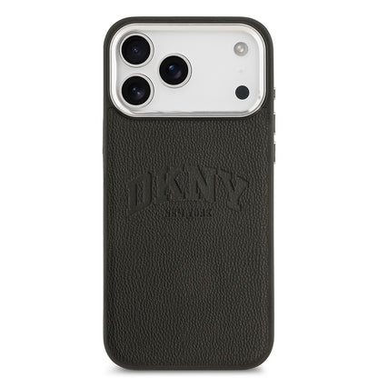 iPhone 17 Pro Max Kılıf DKNY Orjinal Lisanslı M-safe Şarj Özellikli PU Deri Kabartmalı Kılıf