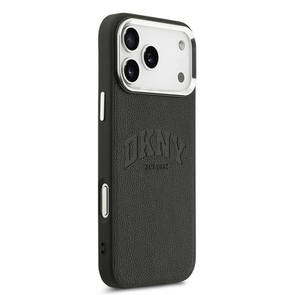 iPhone 17 Pro Max Kılıf DKNY Orjinal Lisanslı M-safe Şarj Özellikli PU Deri Kabartmalı Kılıf