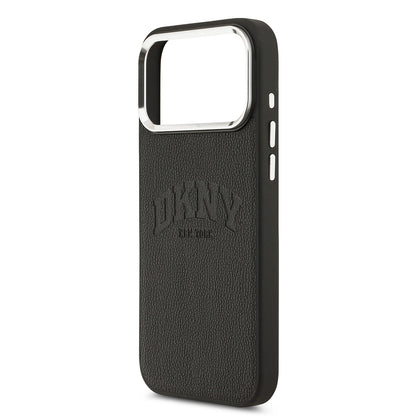 iPhone 17 Pro Max Kılıf DKNY Orjinal Lisanslı M-safe Şarj Özellikli PU Deri Kabartmalı Kılıf