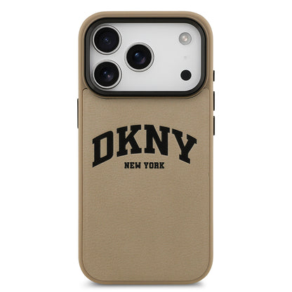 iPhone 17 Pro Max Kılıf DKNY Orjinal Lisanslı M-safe Şarj Özellikli PU Deri Kabartmalı Kılıf