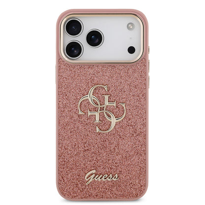 iPhone 17 Pro Max Kılıf Guess Orijinal Lisanslı 4G Büyük Metal Kamera Çerçeveli ve Logolu Glitter Kılıf