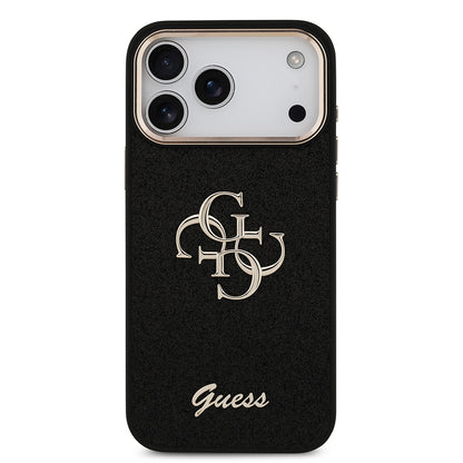 iPhone 17 Pro Max Kılıf Guess Orijinal Lisanslı 4G Büyük Metal Kamera Çerçeveli ve Logolu Glitter Kılıf