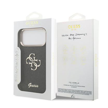 iPhone 17 Pro Max Kılıf Guess Orijinal Lisanslı 4G Büyük Metal Kamera Çerçeveli ve Logolu Glitter Kılıf