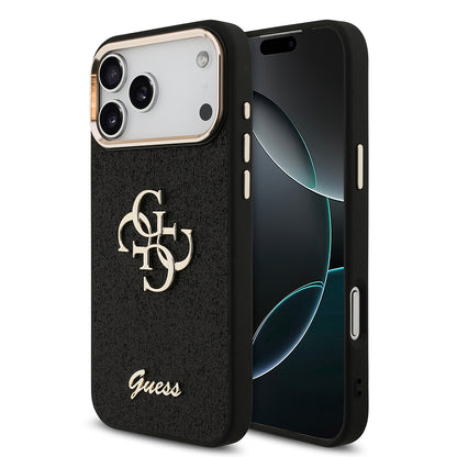 iPhone 17 Pro Max Kılıf Guess Orijinal Lisanslı 4G Büyük Metal Kamera Çerçeveli ve Logolu Glitter Kılıf