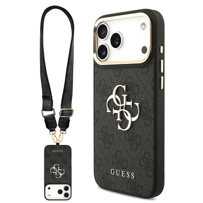 iPhone 17 Pro Max Kılıf Guess Orijinal Lisanslı 4G Büyük Metal Logolu Kalın Askılı Kılıf