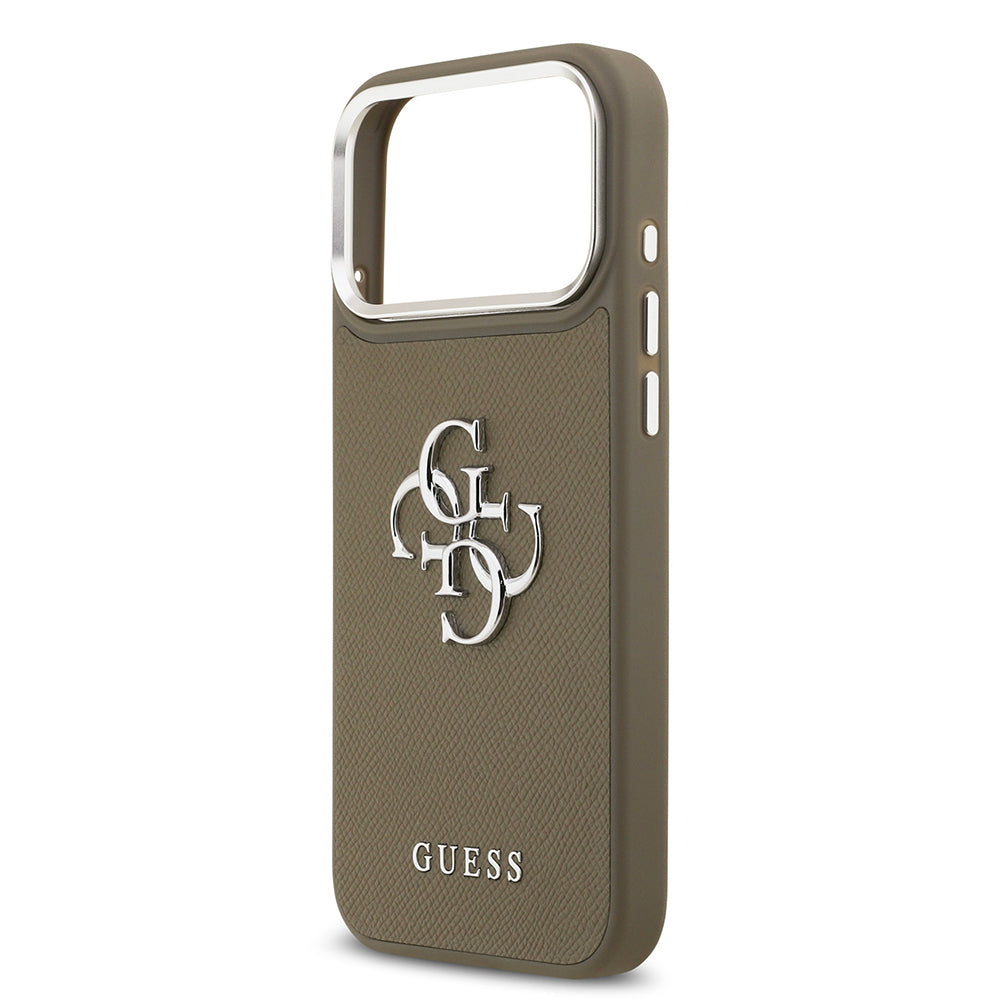 iPhone 17 Pro Max Kılıf Guess Orijinal Lisanslı Grained 4G Metal Büyük Logolu Kılıf