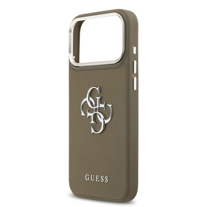 iPhone 17 Pro Max Kılıf Guess Orijinal Lisanslı Grained 4G Metal Büyük Logolu Kılıf