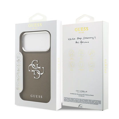 iPhone 17 Pro Max Kılıf Guess Orijinal Lisanslı Grained 4G Metal Büyük Logolu Kılıf