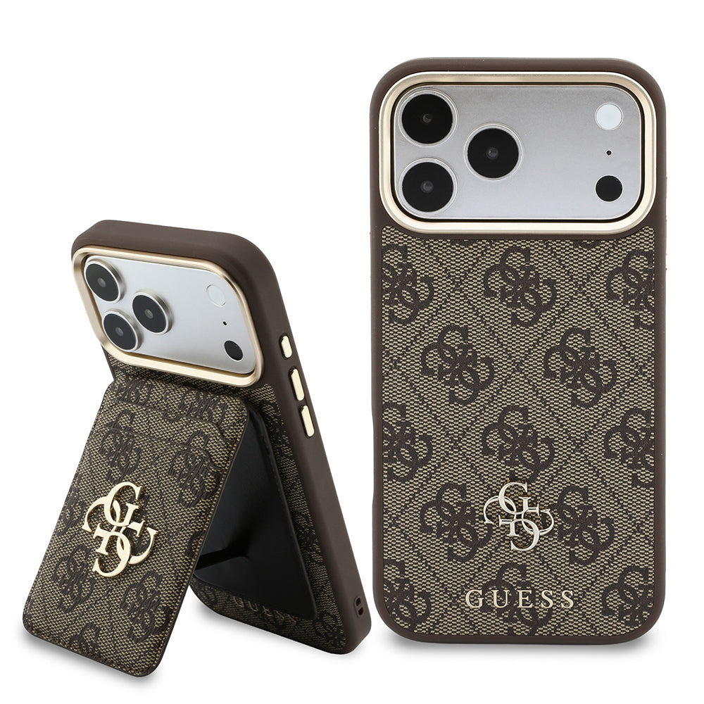 iPhone 17 Pro Max Kılıf Guess Orijinal Lisanslı M-safe Şarj Özellikli 4G Büyük Metal Logolu Kartlıklı Kılıf