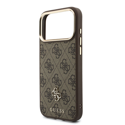 iPhone 17 Pro Max Kılıf Guess Orijinal Lisanslı M-safe Şarj Özellikli 4G Büyük Metal Logolu Kartlıklı Kılıf