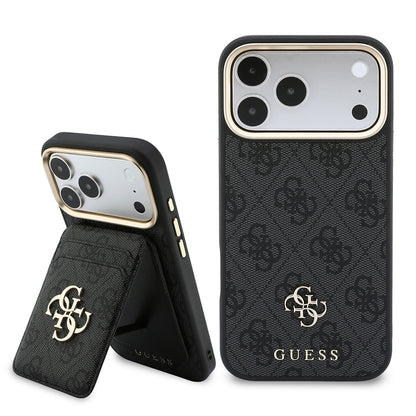 iPhone 17 Pro Max Kılıf Guess Orijinal Lisanslı M-safe Şarj Özellikli 4G Büyük Metal Logolu Kartlıklı Kılıf