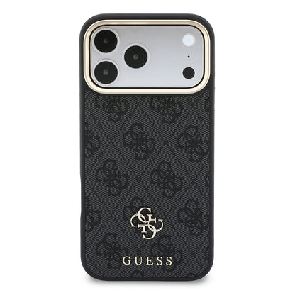 iPhone 17 Pro Max Kılıf Guess Orijinal Lisanslı M-safe Şarj Özellikli 4G Büyük Metal Logolu Kartlıklı Kılıf