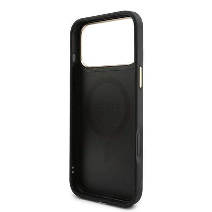 iPhone 17 Pro Max Kılıf Guess Orijinal Lisanslı M-safe Şarj Özellikli 4G Büyük Metal Logolu Kartlıklı Kılıf