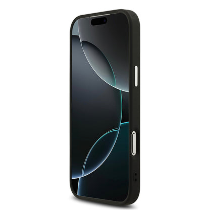 iPhone 17 Pro Max Kılıf Guess Orijinal Lisanslı M-safe Şarj Özellikli Metal Kamera Çerçeveli Üçgen Logolu Glitter Kılıf