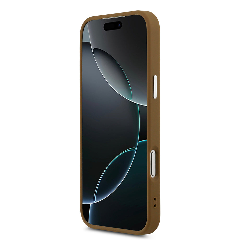 iPhone 17 Pro Max Kılıf Guess Orijinal Lisanslı M-safe Şarj Özellikli PU Deri Metal Kamera Çerçeveli Üçgen Logolu Kılıf