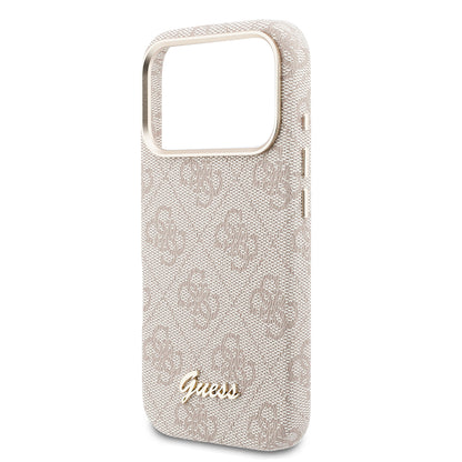 iPhone 17 Pro Max Kılıf Guess Orijinal Lisanslı M-safe Şarj Özellikli Script Yazı Logolu 4G Desenli Kılıf