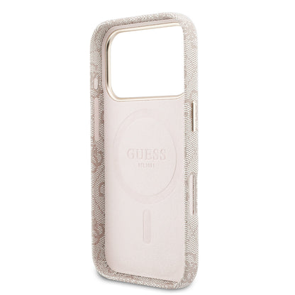 iPhone 17 Pro Max Kılıf Guess Orijinal Lisanslı M-safe Şarj Özellikli Script Yazı Logolu 4G Desenli Kılıf