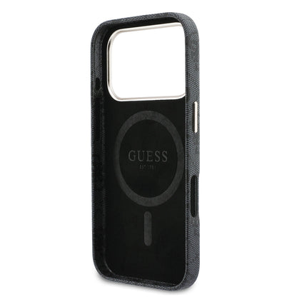iPhone 17 Pro Max Kılıf Guess Orijinal Lisanslı M-safe Şarj Özellikli Script Yazı Logolu 4G Desenli Kılıf