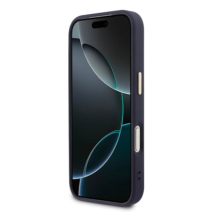 iPhone 17 Pro Max Kılıf Guess Orijinal Lisanslı M-safe Şarj Özellikli Sıcak Baskılı Yazı Logolu PU Deri Peony Kılıf