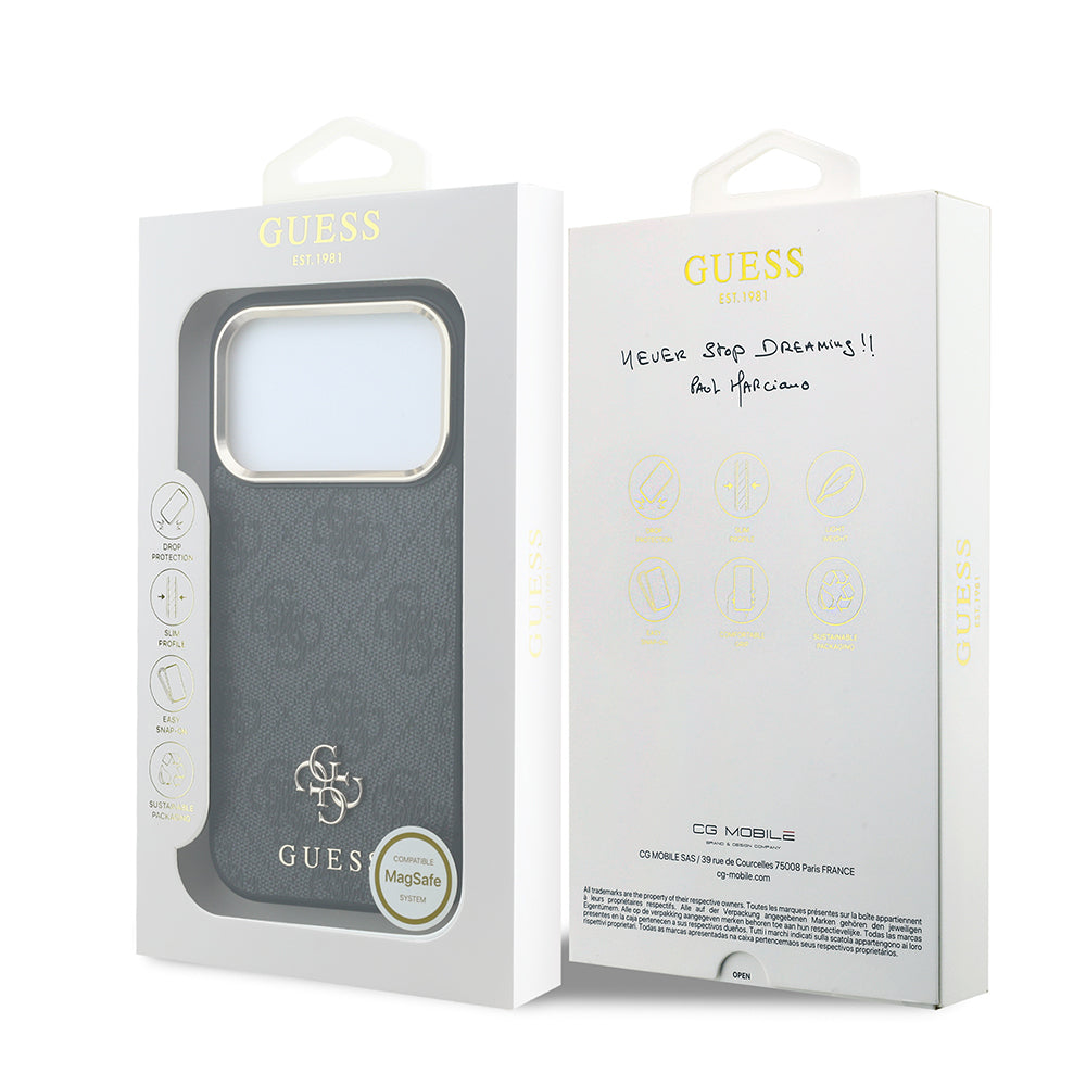 iPhone 17 Pro Max Kılıf Guess Orijinal Lisanslı M-safe Şarj Özellikli Small 4G Classic Logolu Kılıf