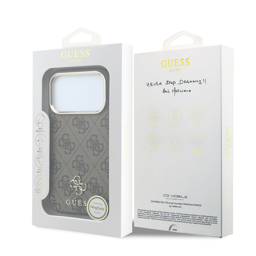 iPhone 17 Pro Max Kılıf Guess Orijinal Lisanslı M-safe Şarj Özellikli Small 4G Classic Logolu Kılıf