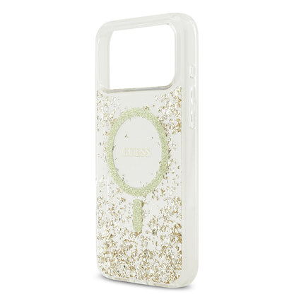 iPhone 17 Pro Max Kılıf Guess Orijinal Lisanslı M-safe Şarj Özellikli Transparan Resin Bottom Kılıf