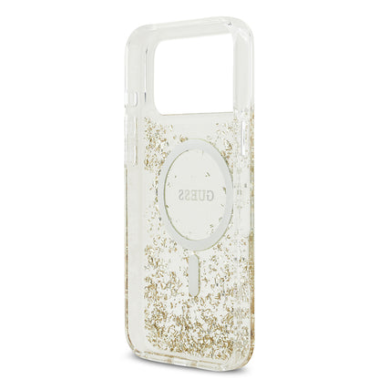 iPhone 17 Pro Max Kılıf Guess Orijinal Lisanslı M-safe Şarj Özellikli Transparan Resin Bottom Kılıf