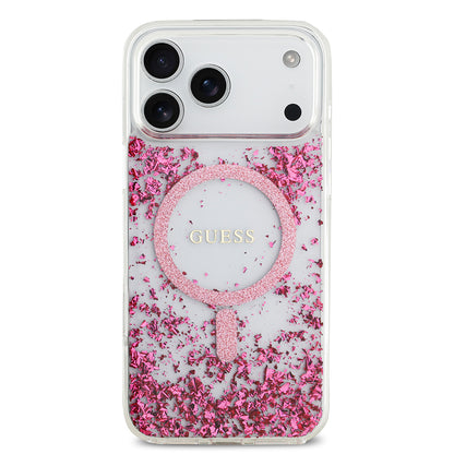 iPhone 17 Pro Max Kılıf Guess Orijinal Lisanslı M-safe Şarj Özellikli Transparan Resin Bottom Kılıf