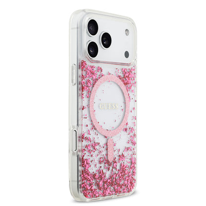 iPhone 17 Pro Max Kılıf Guess Orijinal Lisanslı M-safe Şarj Özellikli Transparan Resin Bottom Kılıf