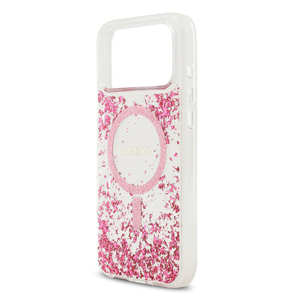 iPhone 17 Pro Max Kılıf Guess Orijinal Lisanslı M-safe Şarj Özellikli Transparan Resin Bottom Kılıf