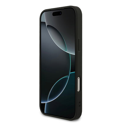 iPhone 17 Pro Max Kılıf Guess Orijinal Lisanslı M-safe Şarj Özellikli Yazı Logolu PU Deri Kılıf