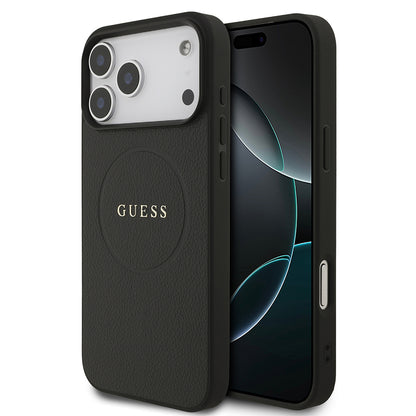 iPhone 17 Pro Max Kılıf Guess Orijinal Lisanslı M-safe Şarj Özellikli Yazı Logolu PU Deri Kılıf