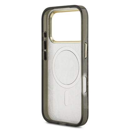 iPhone 17 Pro Max Kılıf Guess Orijinal Lisanslı M-safe Şarj Özellikli Yazı Logolu Python Desenli Kılıf