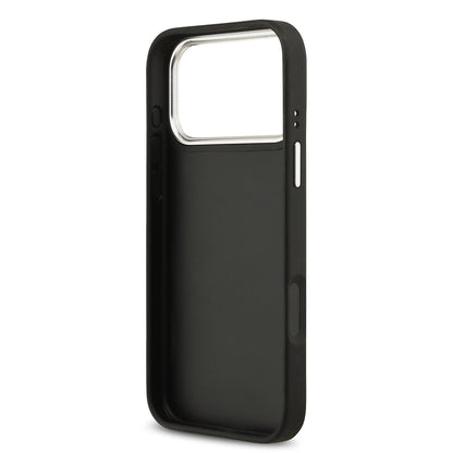 iPhone 17 Pro Max Kılıf Guess Orijinal Lisanslı Metal Kamera Çerçeveli Metal Büyük 4G ve Yazı Logolu PU Deri Kılıf