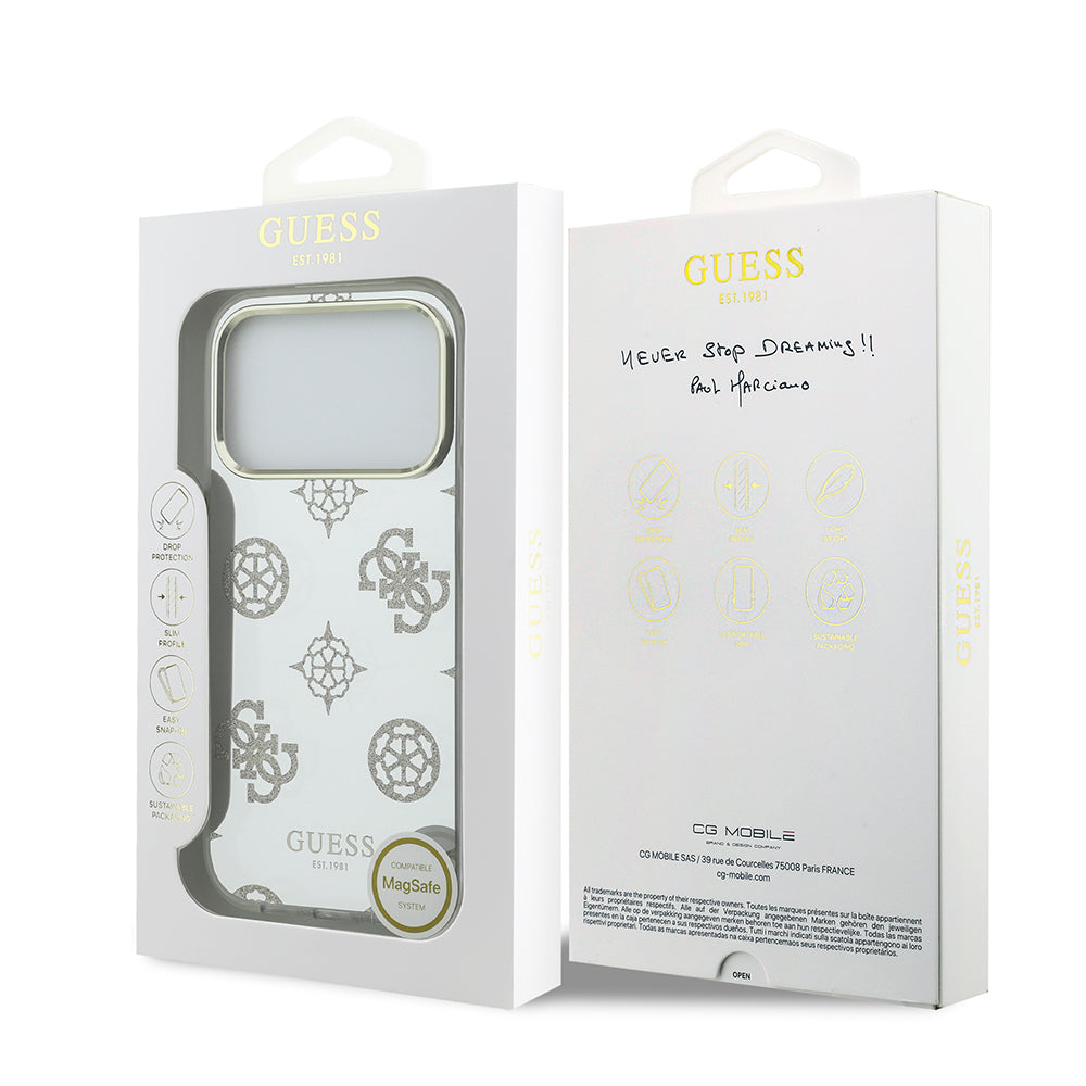 iPhone 17 Pro Max Kılıf Guess Orijinal Lisanslı Metal Kamera Çerçeveli Simli Aynalı Kılıf