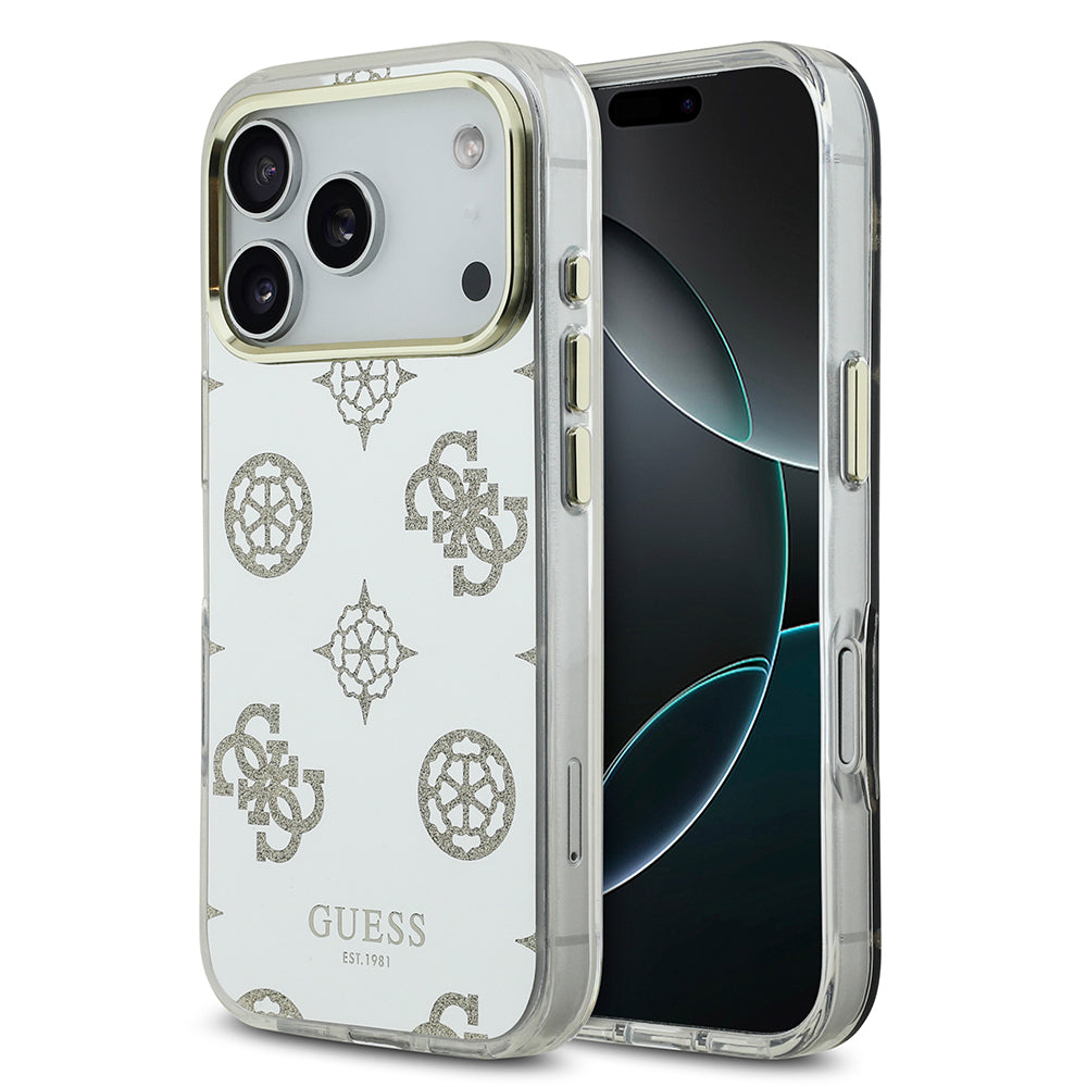 iPhone 17 Pro Max Kılıf Guess Orijinal Lisanslı Metal Kamera Çerçeveli Simli Aynalı Kılıf