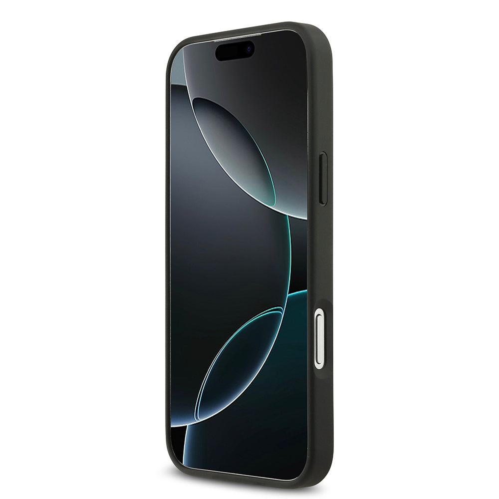 iPhone 17 Pro Max Kılıf Guess Orijinal Lisanslı Taşlı Arka Yüzey Üçgen Logolu Kılıf
