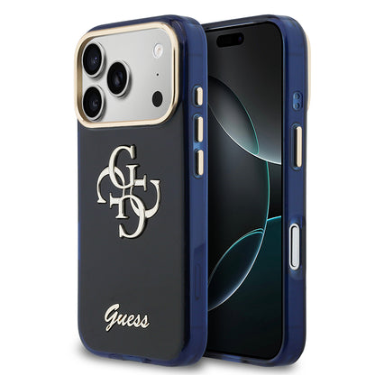 iPhone 17 Pro Max Kılıf Guess Orijinal Lisanslı Yazı ve 4G Büyük Metal Logolu Silikon Kılıf