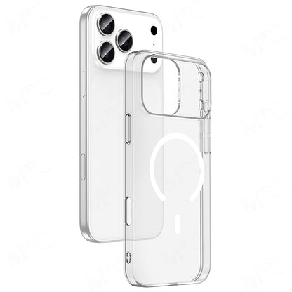 iPhone 17 Pro Max Kılıf IC Çipli M-Safe Şarj Özellikli Şeffaf Kamera Çerçeveli Zore Toledo Kılıf