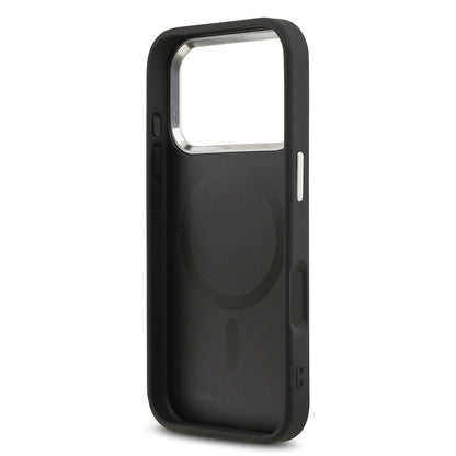 iPhone 17 Pro Max Kılıf Karl Lagerfeld Orijinal Lisanslı M-safe Şarj Özellikli Metal Kamera ve Buton Tasarımlı K&C PU Deri Kılıf