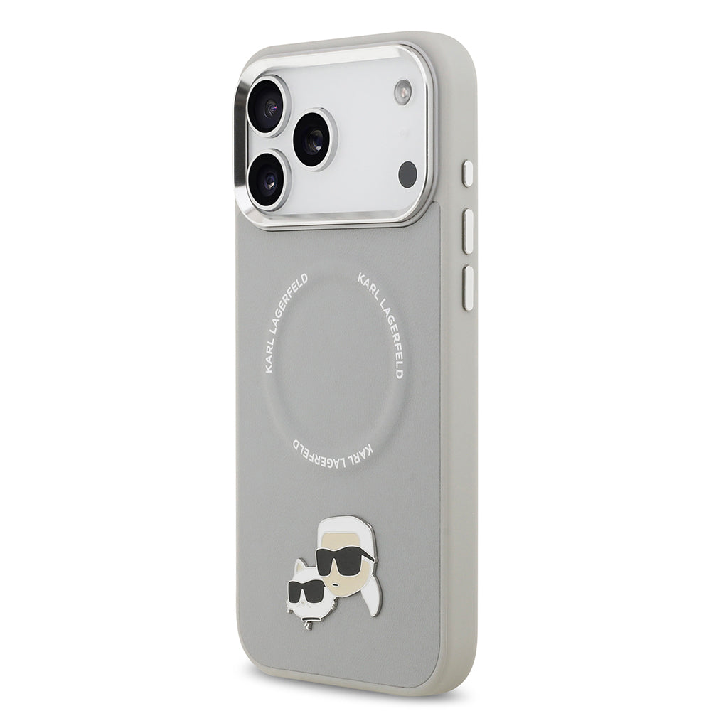 iPhone 17 Pro Max Kılıf Karl Lagerfeld Orijinal Lisanslı M-safe Şarj Özellikli Metal Kamera ve Buton Tasarımlı K&C PU Deri Kılıf