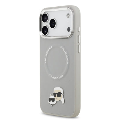 iPhone 17 Pro Max Kılıf Karl Lagerfeld Orijinal Lisanslı M-safe Şarj Özellikli Metal Kamera ve Buton Tasarımlı K&C PU Deri Kılıf