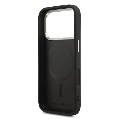 iPhone 17 Pro Max Kılıf Karl Lagerfeld Orijinal Lisanslı M-safe Şarj Özellikli Metal Kamera ve Buton Tasarımlı Paris RSG PU Deri Kılıf