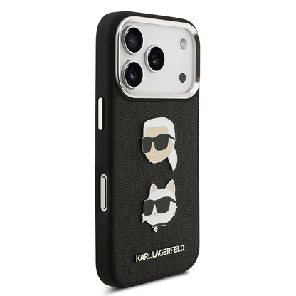 iPhone 17 Pro Max Kılıf Karl Lagerfeld Orijinal Lisanslı Metal Logolu K&C Heads Pin Kılıf